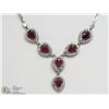 Image 1 : 34) STERLING SILVER 6 RUBIES  NECKLACE
