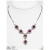 Image 2 : 34) STERLING SILVER 6 RUBIES  NECKLACE