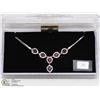 Image 3 : 34) STERLING SILVER 6 RUBIES  NECKLACE