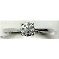 36) 10KT WHITE GOLD SOLITAIRE DIAMOND RING