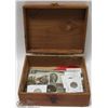 Image 1 : ESTATE WOOD BOX W/COLLECTIBLE WORLD