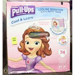 CASE OF 74 GIRLS HUGGIES PULL UPS TRAINING PANTS