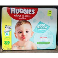 CASE OF HUGGIES WIPES 6PKS 336 WIPES