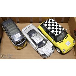 FLAT WITH 3 SCALE MODEL CARS.