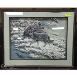 PAPER TOLE WOLF PICTURE 29X24