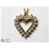 Image 1 : 49) 10KT GOLD HEART SHAPED PENDANT W/20 DIAMONDS