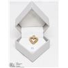 Image 2 : 49) 10KT GOLD HEART SHAPED PENDANT W/20 DIAMONDS