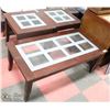 Image 1 : ESPRESSO & GLASS COFFEE & END TABLE SET