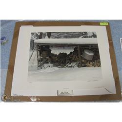 WINTER ERMINE BATEMAN PRINT, UNFRAMED, SIGNED