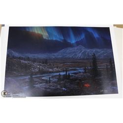 MIDNIGHT FIRE BY STEPHEN LYMAN - UNFRAMED 36"X25"