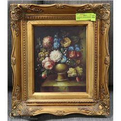 FLOWER OIL PAINTING FRAMED 14"X16"