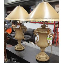 SET OF 2 ORNATE HANDMADE DESIGNER TABLE LAMPS.