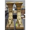 Image 2 : SET OF 2 RAM HEAD ORNATE DESIGNER CANDLE HOLDERS.