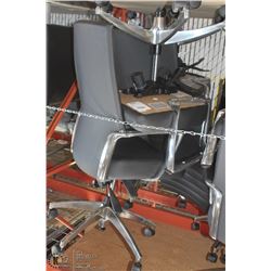 GROUP OF 2 EXECUTIVE LEATHER OFFICE CHAIRS-CHROME