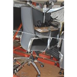 GROUP OF 2 EXECUTIVE LEATHER OFFICE CHAIRS-CHROME