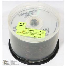 LOT OF 51 DVD MOVIES IN BULK CASE - MOSTLY ACTION