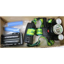 6000 LUMEN TACTICAL LED HEADLAMP WITH CHARGER