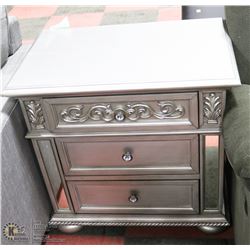NEW GREY MIRRORED 3 DRAWER NIGHT STAND 29X18X29