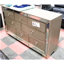 NEW GREY MIRRORED ACCENT 7 DRAWER DRESSER