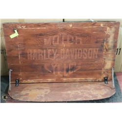 WALL SHELF BURNT WOOD HARLEY DAVIDSON 36X23