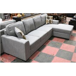 NEW KRISTA GREY FABRIC L SHAPE SECTIONAL WITH