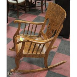 ANTIQUE 3/4 CUT OAK ROCKER