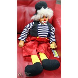 KASMA 27" CLOWN  SHELF SITTER - PORCELAIN REAL