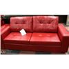Image 2 : NEW RED LEATHERETTE 84" SOFA  AND 61" LOVESEAT