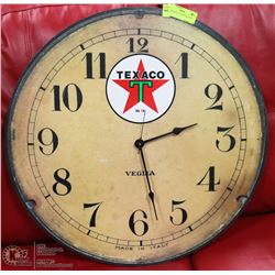 TEXACO WALL CLOCK ROUND 22"
