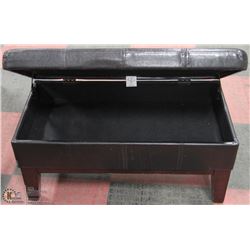 LEATHERETTE STORAGE BENCH - APPROX 3 FT WIDE