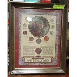 FRAMED PRE-DECIMAL QE II COINAGE SET