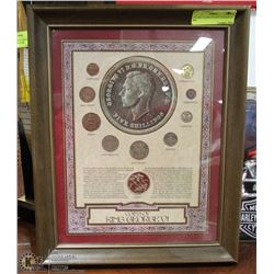 FRAMED COINS OF KING GEORGE VI SET