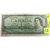 Image 1 : 1954 CANADIAN $1 BILL