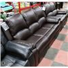 Image 1 : NEW MARTIN BROWN LEATHERETTE RECLINING SOFA 75"