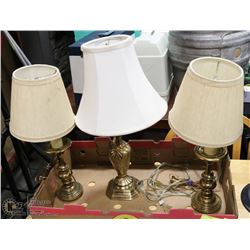3 SOLID BRASS LAMPS