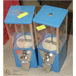 2 VINTAGE ASTRO GUMBALL MACHINES WITH KEY