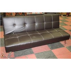 NEW BROWN LEATHERETTE KLICK KLACK FUTON