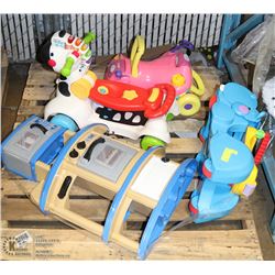 CHILDRENS RIDING TOYS AND KITCHEN