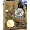 Image 1 : BOX OF LARGE GLASS CONTAINERS.