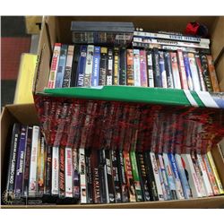 TWO BOXES OF ASSORTED DVDS