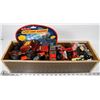 Image 1 : WOODEN BOX WITH TONKA TRUCKS & OTHER TOY CARS