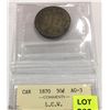Image 1 : 1870 CANADIAN 50 CENT COIN ICCS AG3.