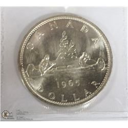 1965 CANADIAN SILVER DOLLAR ICCS MS64.