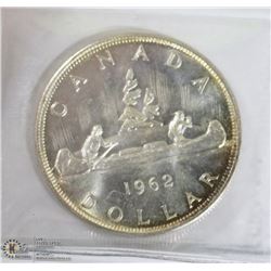 1962 CANADIAN SILVER DOLLAR ICCS MS64.