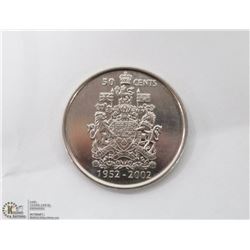 1952 - 2002 CORONATION 50 CENT PIECE
