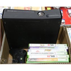 LOT OF 6 XBOX 360 GAMES AND CONTROLLER.