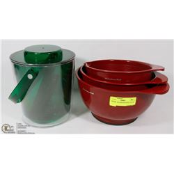 SET OF 3 KITCHENAIR BOWLS & ICE BUCKET