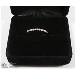 WHITE GOLD LADIES BAND WITH DIAMONDS RING SIZE 6