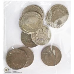 SET OF 12 USA LIBERTY HEAD NICKELS 1901-1912