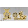 Image 1 : NEW GOLD TONE DESKTOP MINI CLOCKS - NEW BATTERIES